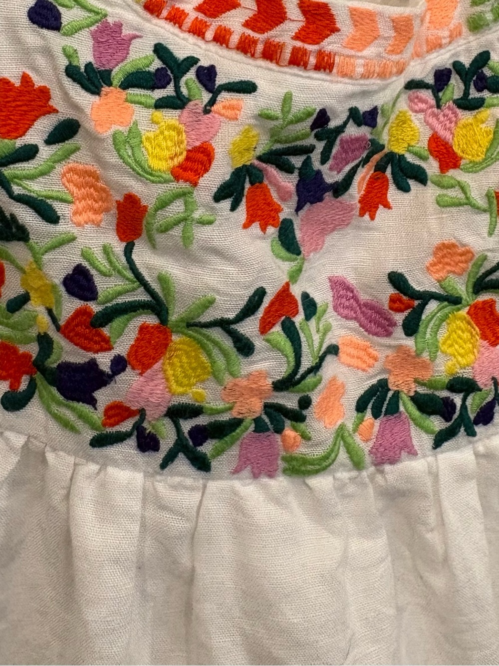 J. Crew White Dress with Multicolor Embroidery - Picture 3 of 6